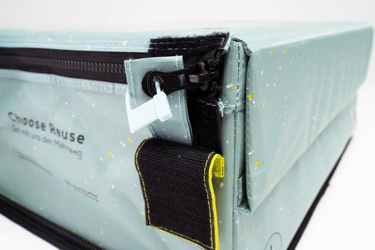 Mehrweg-Versandbox mit Reißverschluss und Verschluss